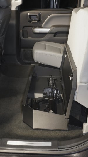 Chevrolet Silverado 2500HD Underseat Lockbox - Rear 60% Bench Seat - Tuffy Products - 2/3 Length with Keyed Lock - Black - `07-`19